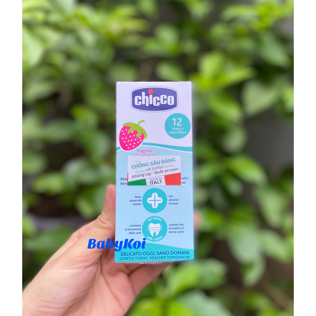 Kem đánh răng nuốt được Chicco cho bé từ 6 tháng