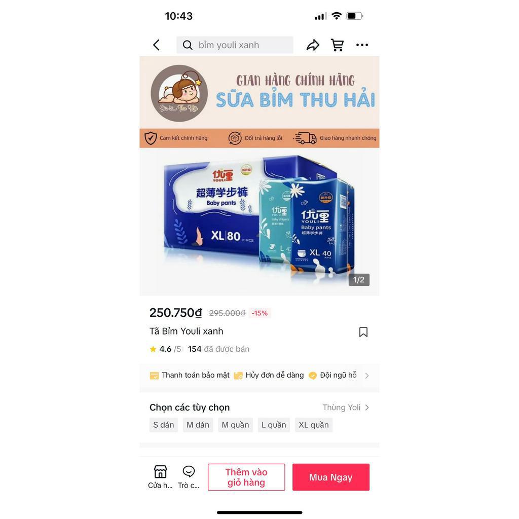 Tã Bỉm Youli Tý quậy/ Tã Bỉm DR.Youli Y Tế/Tã Bỉm Youli Xanh