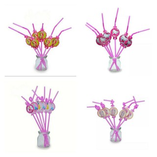 Set 6 cái ống hút sinh nhật chủ đề dành cho bé gái