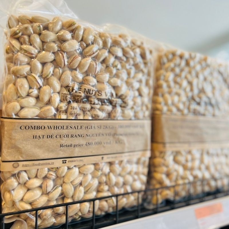 [COMBO 1kg x2]Hạt Dẻ Cười Rang Muối-PISTACHIO ROASTED INSHELL G2Kg, tự nhiên, tốt cho sức khỏe
