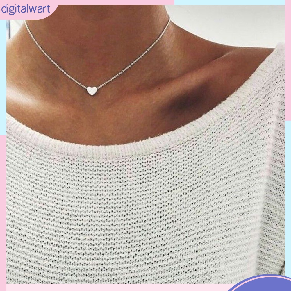 Dây chuyền hợp kim mặt kim loại hình trái tim nhỏ nhắn xinh xắn dành cho nữ