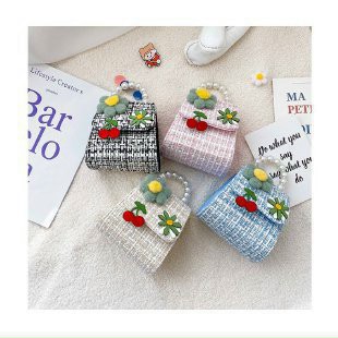 PVN22457 Túi Dạ Vuông Quai Ngọc Siêu Xinh Cho Bé T2 .