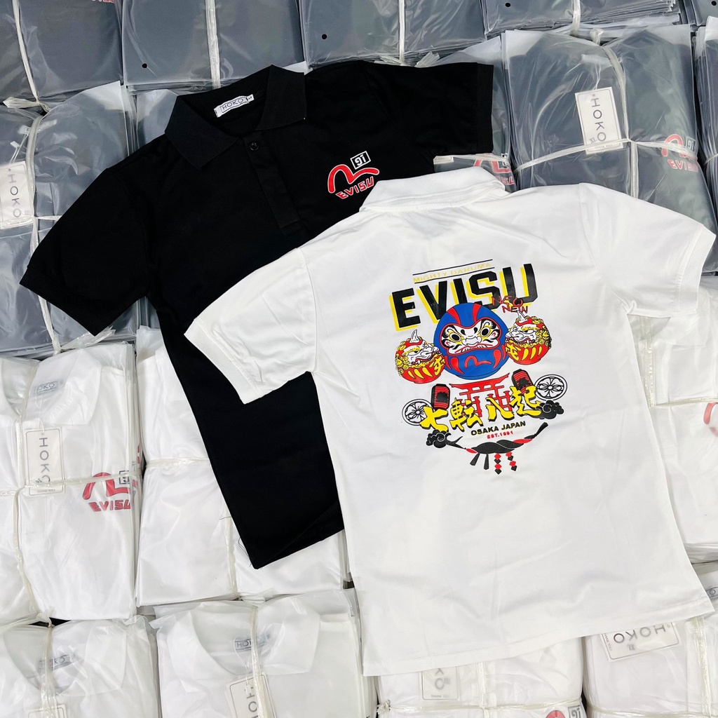ÁO THUN NAM CỔ TRỤ CHẤT COTTON CO GIÃN HÀNG HIỆU EVI THẤM HÚT MỒ HÔI