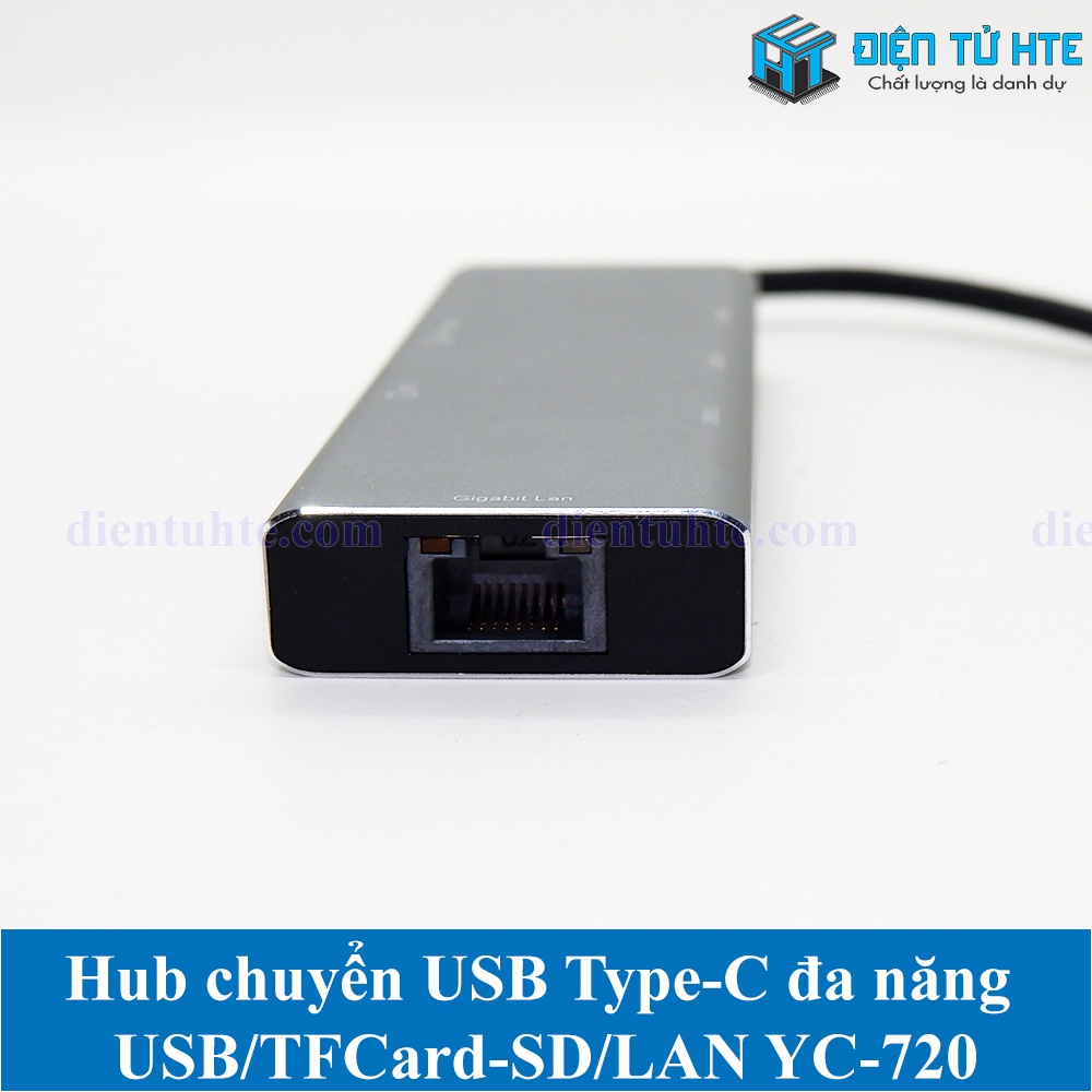 Hub chuyển USB Type-C đa năng sang USB 3.0 - LAN Gigabit - TF SD Card YC-720