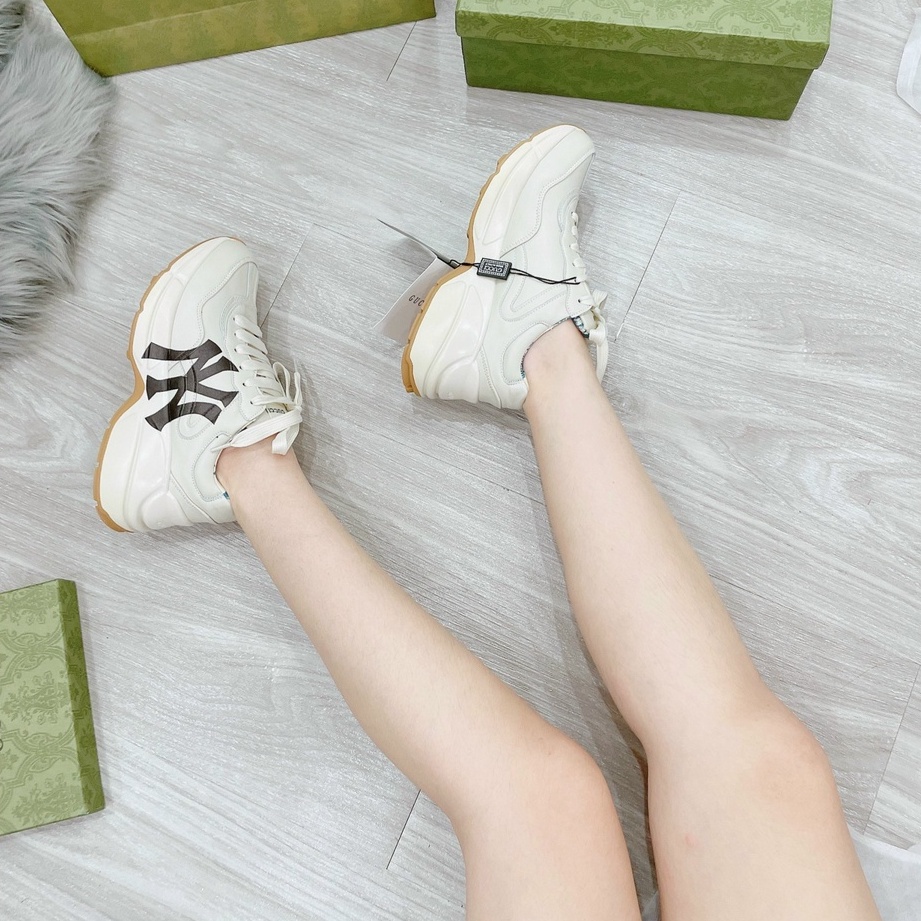Giày thể thao sneaker Gucci rhyton đế cao hộp xanh, dành cho nam nữ (tặng box bảo vệ)