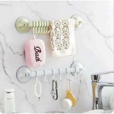 Móc dán tường chịu lực treo đồ đa năng thanh 6 móc MDT với miếng dán siêu dính chịu lực loại rẻ