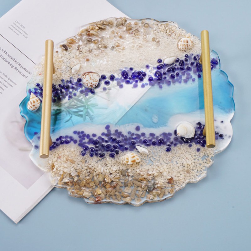 Khuôn silicone làm khay đĩa đựng trái cây epoxy resin pha lê DIY tiện lợi