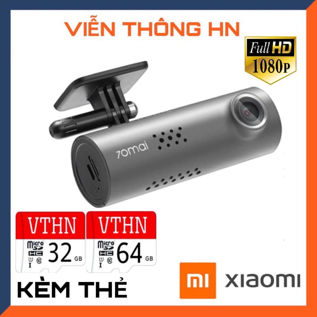Camera hành trình oto Xiaomi 70mai Dash Camera - Camera giám sát xe hơi 130 độ full hd 1080p - tặng kèm thẻ nhớ 32-64GB