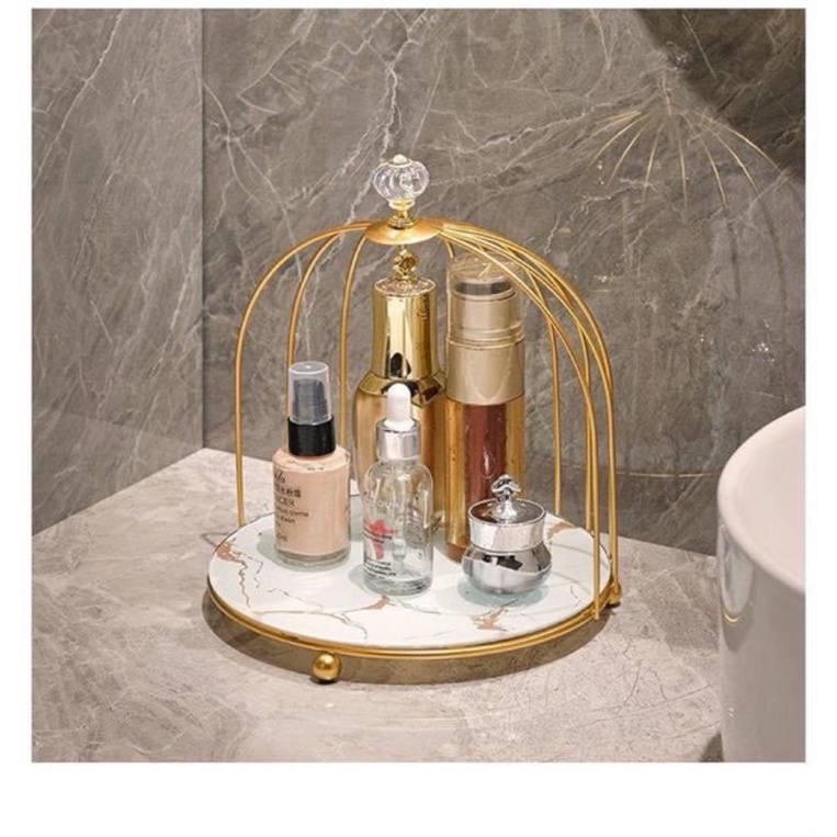 Kệ đựng mỹ phẩm lồng chim một tầng hai tầng SG.DECOR trang trí nhà  đựng nước hoa kệ bánh ngọt  đồ decor bàn trang điểm