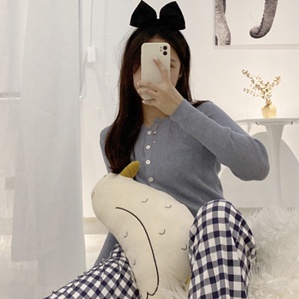 Quần Ngủ Cotton Dáng Rộng Họa Tiết Sọc Caro Phong Cách Hàn Quốc Thời Trang Cho Nữ | BigBuy360 - bigbuy360.vn