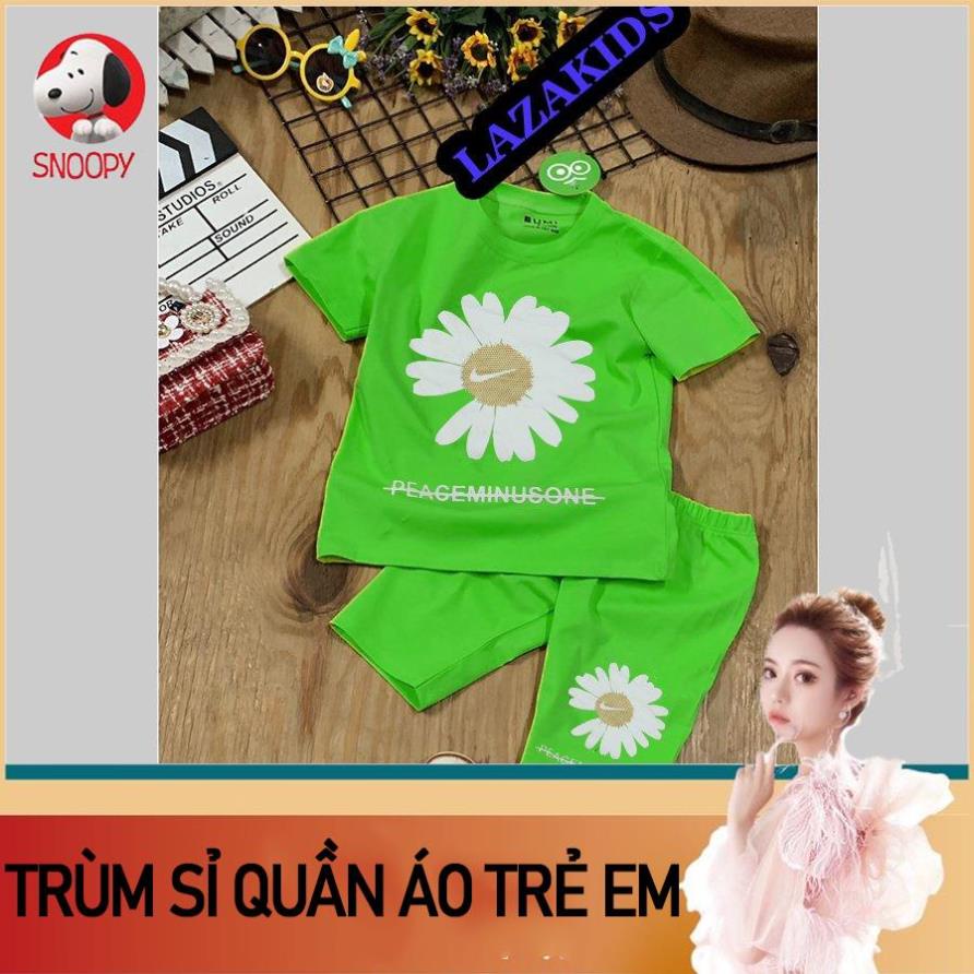 Giá sỉ Bộ Quần Áo Bé Gái cotton 4 chiều in hình hoa cúc hottrends Đồ Bộ Cho Bé Gái Chất Cotton In Hình Đẹp
