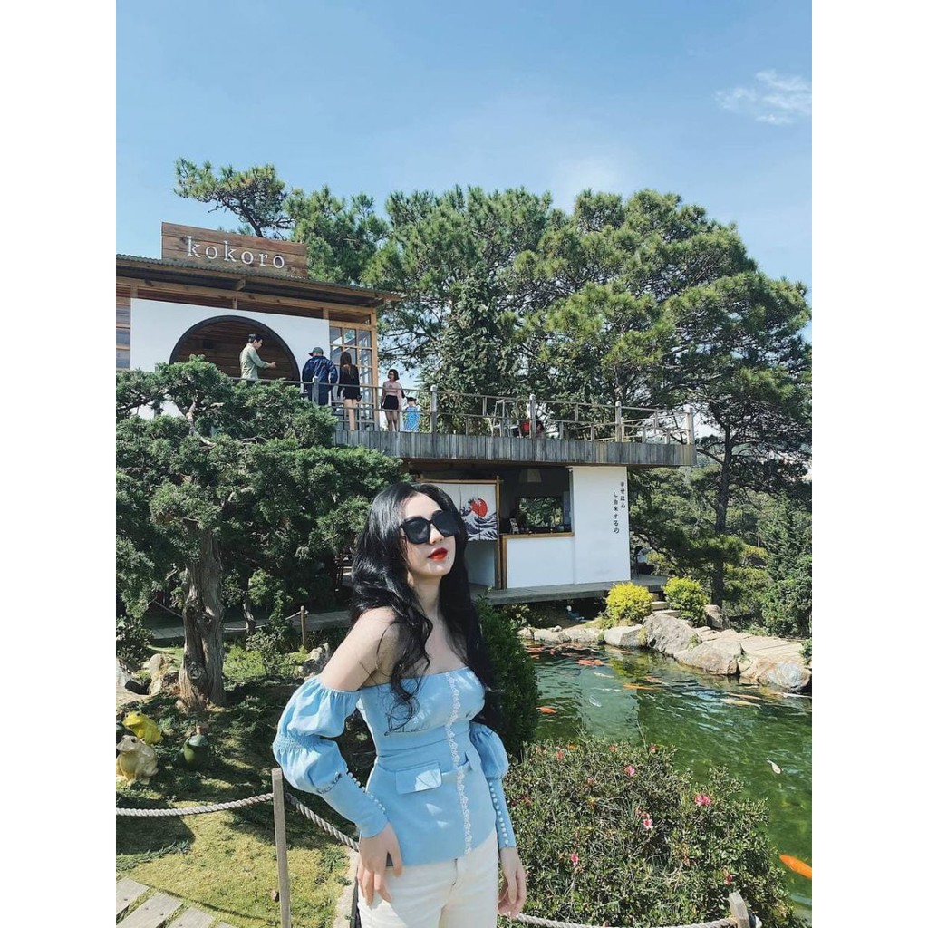 Áo Bẹt Vai Xanh Blue