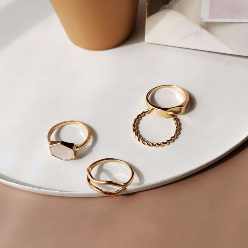 Set 4 Nhẫn Đeo Khớp Ngón Tay Thời Trang Hàn Quốc Cho Nữ