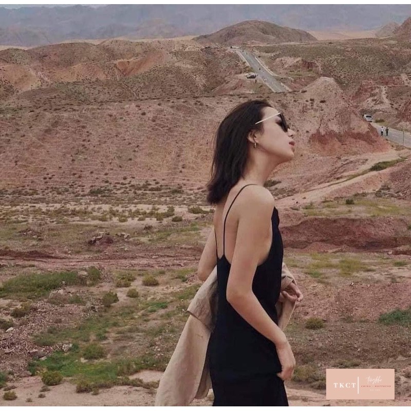 Váy Hai Dây Trễ Lưng Đen TONGKHOCHITUE , Váy Nữ Body Nàng Thơ | BigBuy360 - bigbuy360.vn