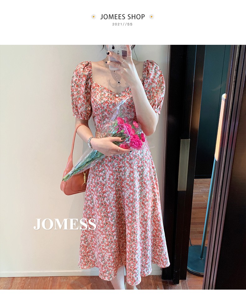 Đầm Voan Hoa Dáng Dài Cổ Chữ V Thời Trang Retro Cho Nữ 2021 | BigBuy360 - bigbuy360.vn