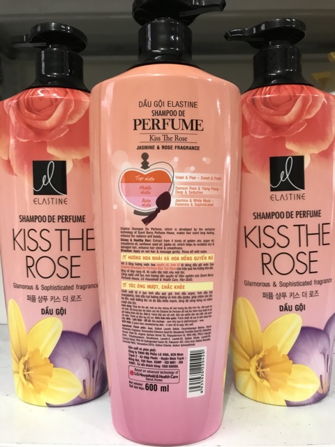 [Combo] Dầu gội + Kem xả  Nước Hoa Elastine Kiss The Rose 600ml