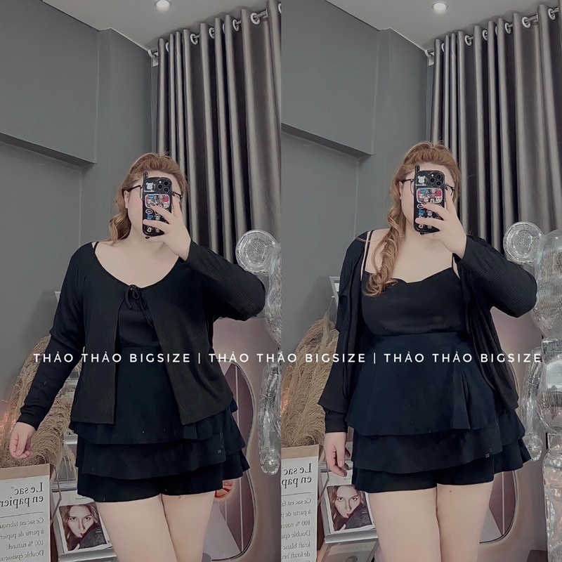 Set áo cadigan gân 2 món bigsize - MÚP BIGSIZE 60-100KG