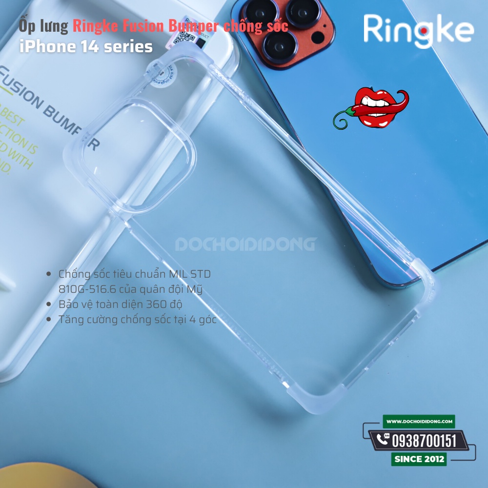 [Tặng skin ngẫu nhiên] Ốp Lưng IPhone 14 Pro Max ( 14 , 14 Plus, 14 Pro ) Ringke Fusion Bumper Chống Sốc Hàn Quốc