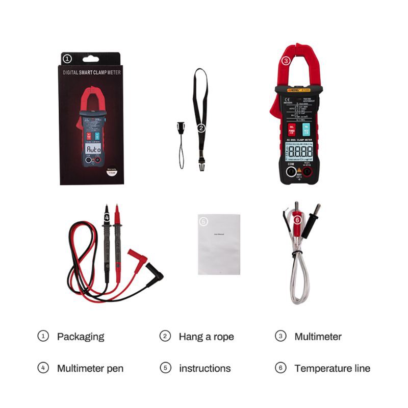 SUN ST205 Digital Clamp Meter Analog Multimeter Current Clamp DC/AC Intelligent AUTO range meter