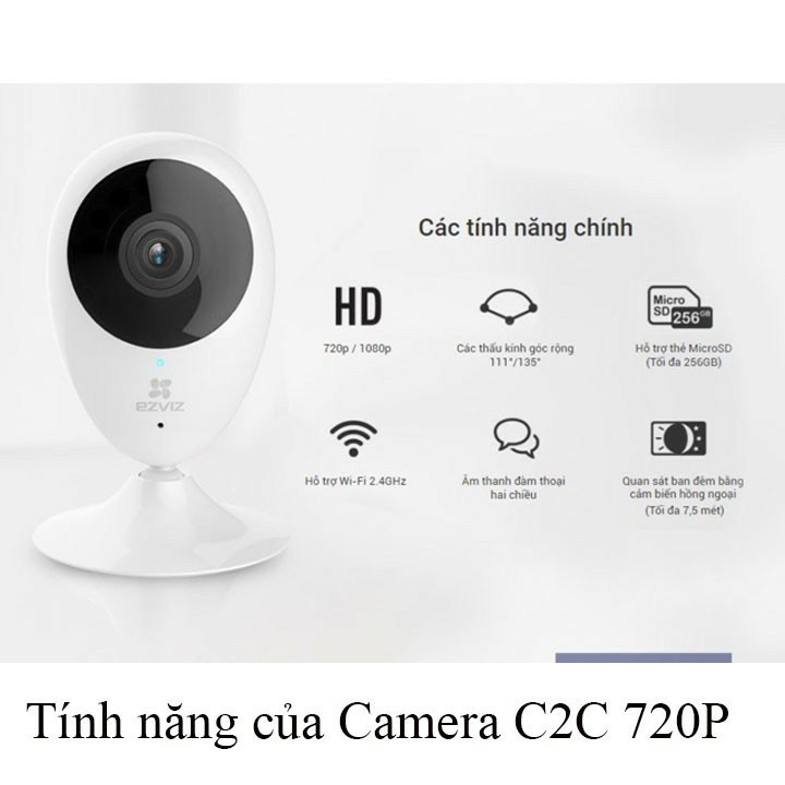 Camera wifi Ezviz C1C B 1080P Đàm thoại 2 chiều ,Tích hợp míc thu âm thanh, FHD ,Góc Siêu Rộng - BẢO HÀNH 24 Tháng | BigBuy360 - bigbuy360.vn