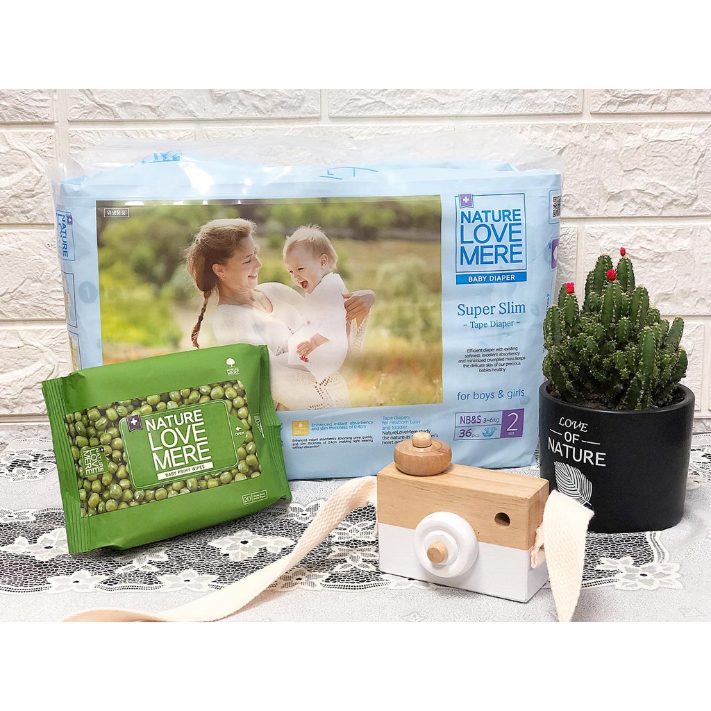 Tã/ Bỉm dán Nature Love Mere Super Slim S36/M24/L22/XL20
