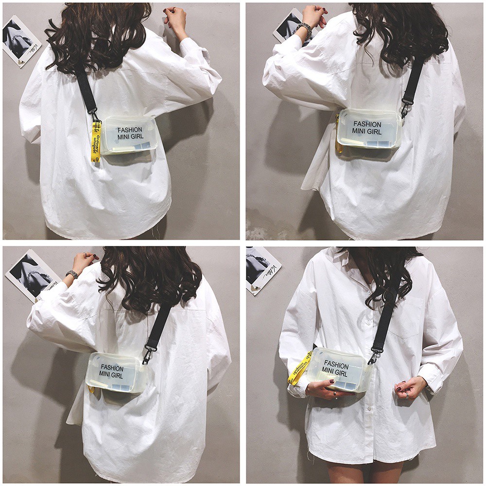 Túi Đeo Chéo Bằng Pvc Trong Suốt Nhiều Màu Thời Trang Cho Nữ