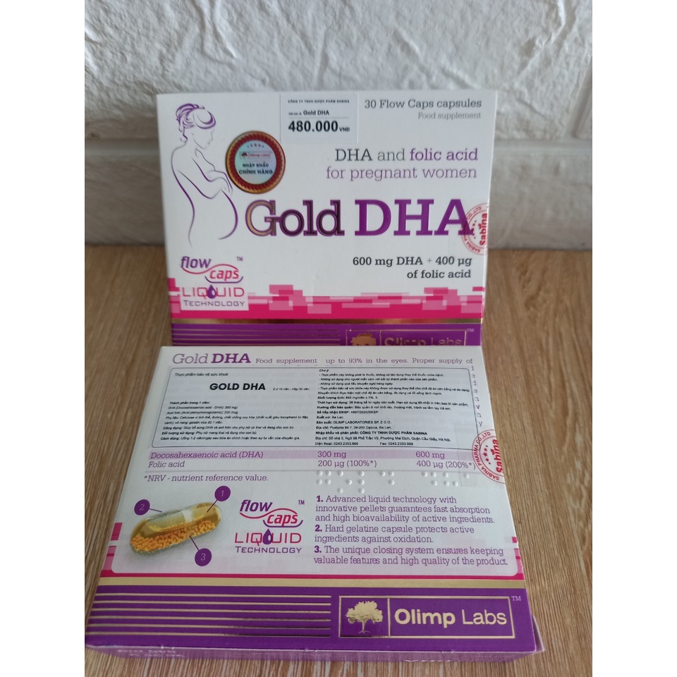 Gold DHA Chela. Bổ sung dha, acid folic cho phụ nữ mang thai, cho con bú (Hàng chính hãng)