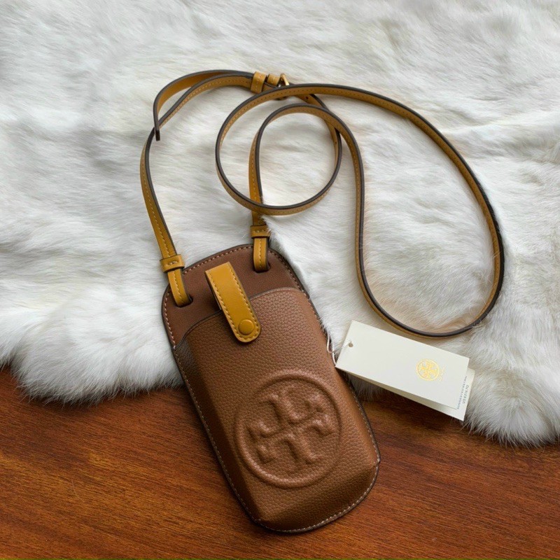 Túi đeo chéo điện thoại Torie phone crossbody bag-chất da thật siêu đẹp-màu nâu