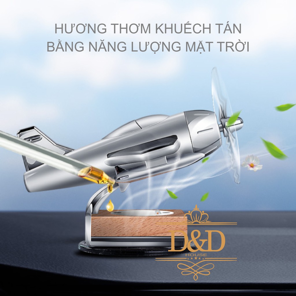 Tinh dầu thơm trang trí táp lô xe hơi, ô tô mô hình máy bay chiến đấu chạy bằng năng lượng mặt trời