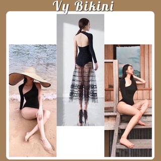 Bikini đồ bơi 1 mảnh lệch vai tay dài sẽy MW01