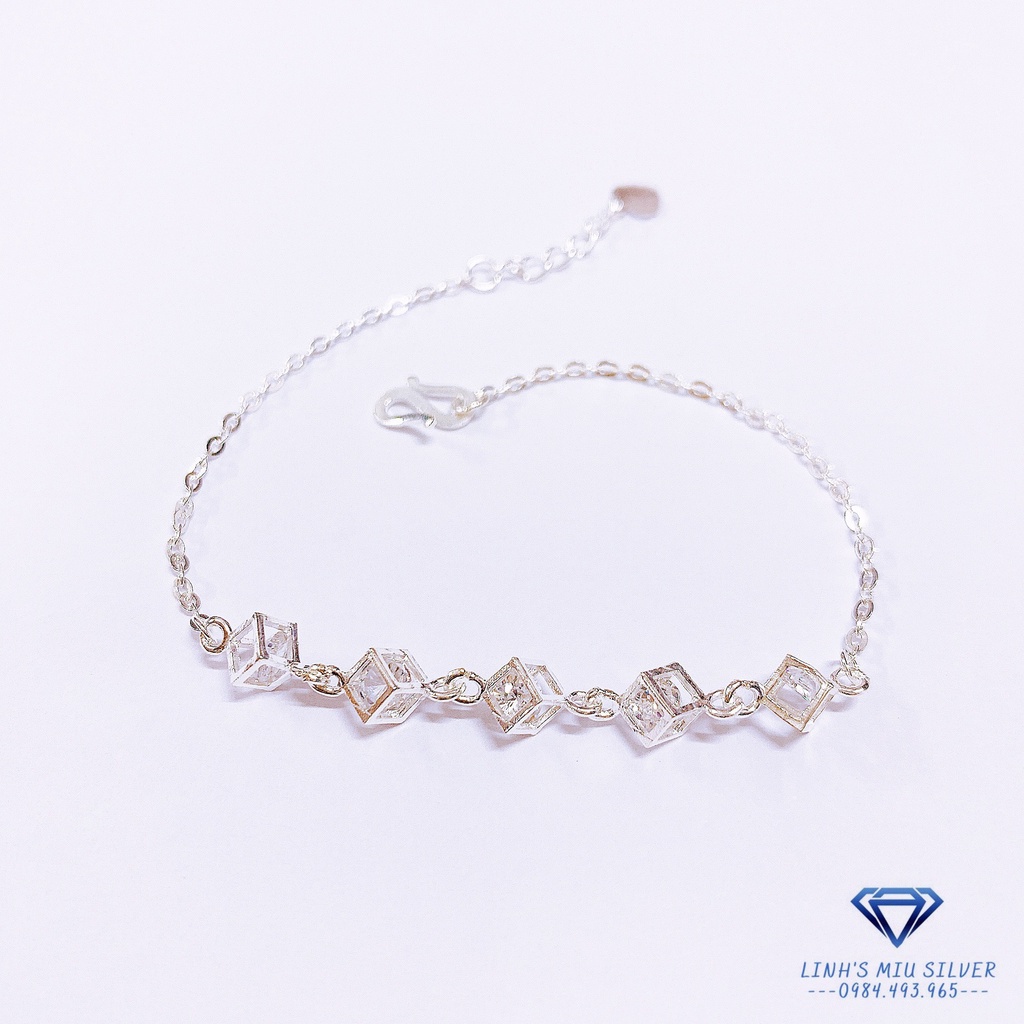 Lắc tay bạc nữ rubic nhỏ xinh LINH MIU SILVER