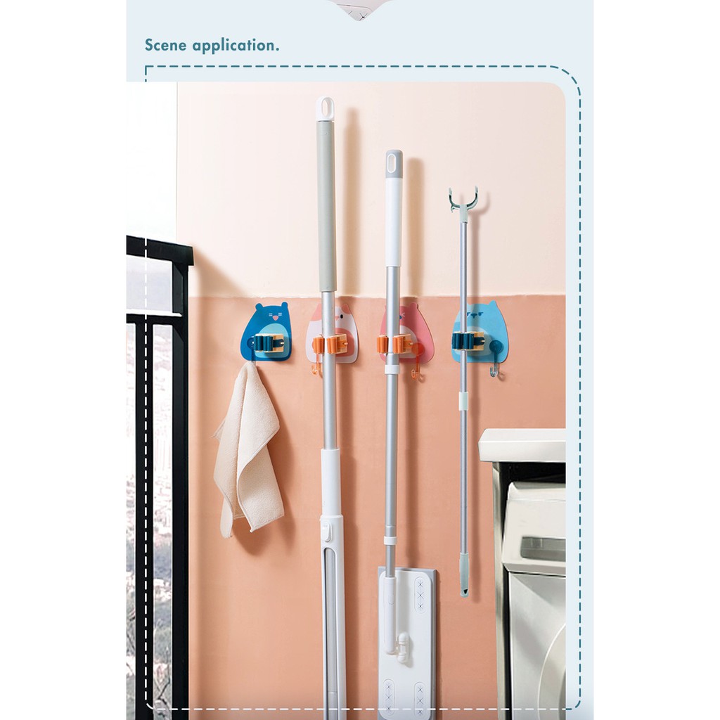 MÓC TREO CHỔI,TREO CÂY LAU NHÀ DÁN TƯỜNG HÌNH ĐỘNG VẬT #T3-9[Hình]