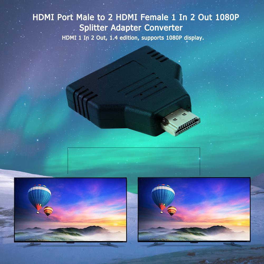 High New Arrival HDMI Port Male to 2 HDMI Female 1 In 2 Out 1080P Splitter Adapter Converter