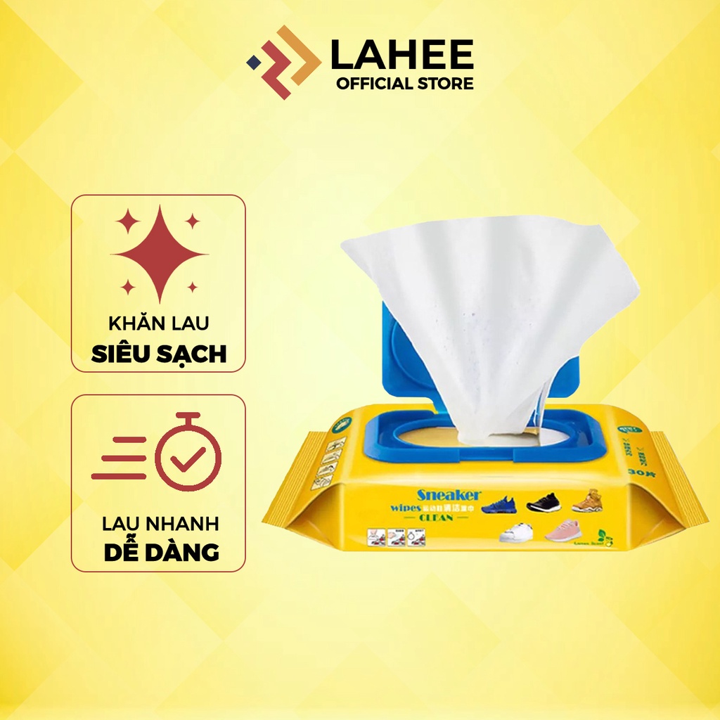 Khăn giấy lau giày Sneaker Wipes vệ sinh giày siêu sạch không cần giặt - LAHEE 15GLG