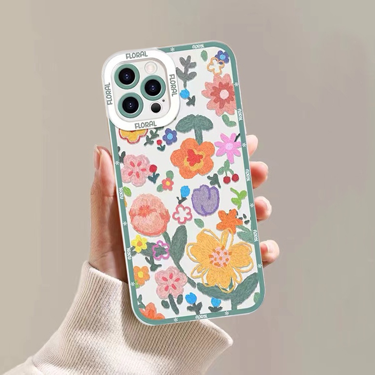 Ốp Điện Thoại Silicon Mềm Hình Hoa Cho iPhone 11 12 13 Pro Max X XR Xs Max 6 6S 8 7Plus Sự Bảo Vệ
