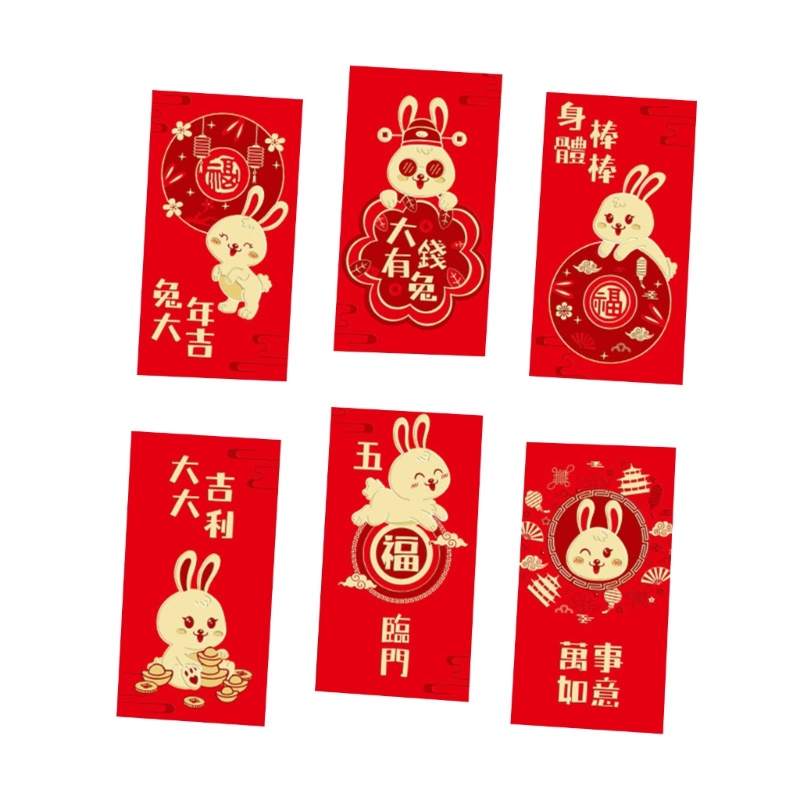 Bao Lì Xì Năm Mới Hình Thỏ Phong Cách Trung Hoa 2023 Cho Bé