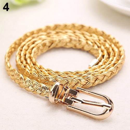 Thắt lưng da PU kiểu dây bện trẻ trung cá tính cho nữ