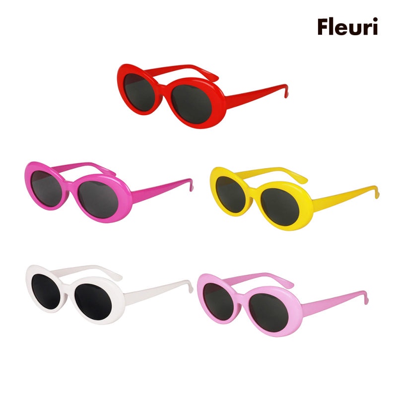 [Fleurir] Kính Mát Gọng Dày Hình Oval Phong Cách Retro