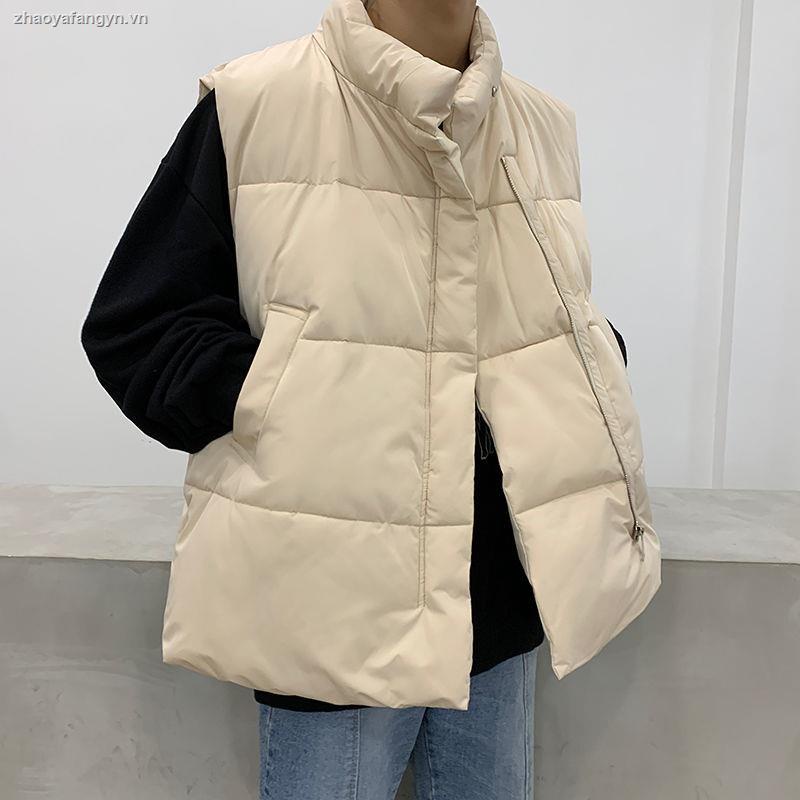 Áo khoác phao không tay cổ đứng phong cách Hồng Kông thời trang mùa thu cho nam