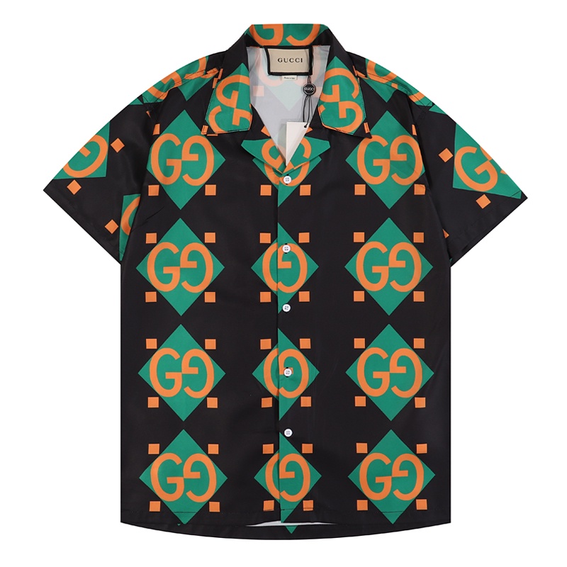Áo Sơ Mi Tay Ngắn In Họa Tiết GUCCI 2022 Thời Trang Mùa Xuân Cổ Điển Chất Lượng Cao Cho Nam