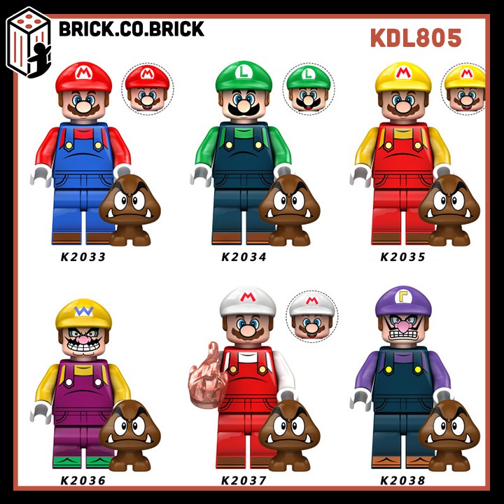 MARIO Nấm lùn đỏ Đồ Chơi Lắp Ráp Mô Hình Non Lego và Minifigure nhân vật hóa trang MỚI NHẤT KDL805