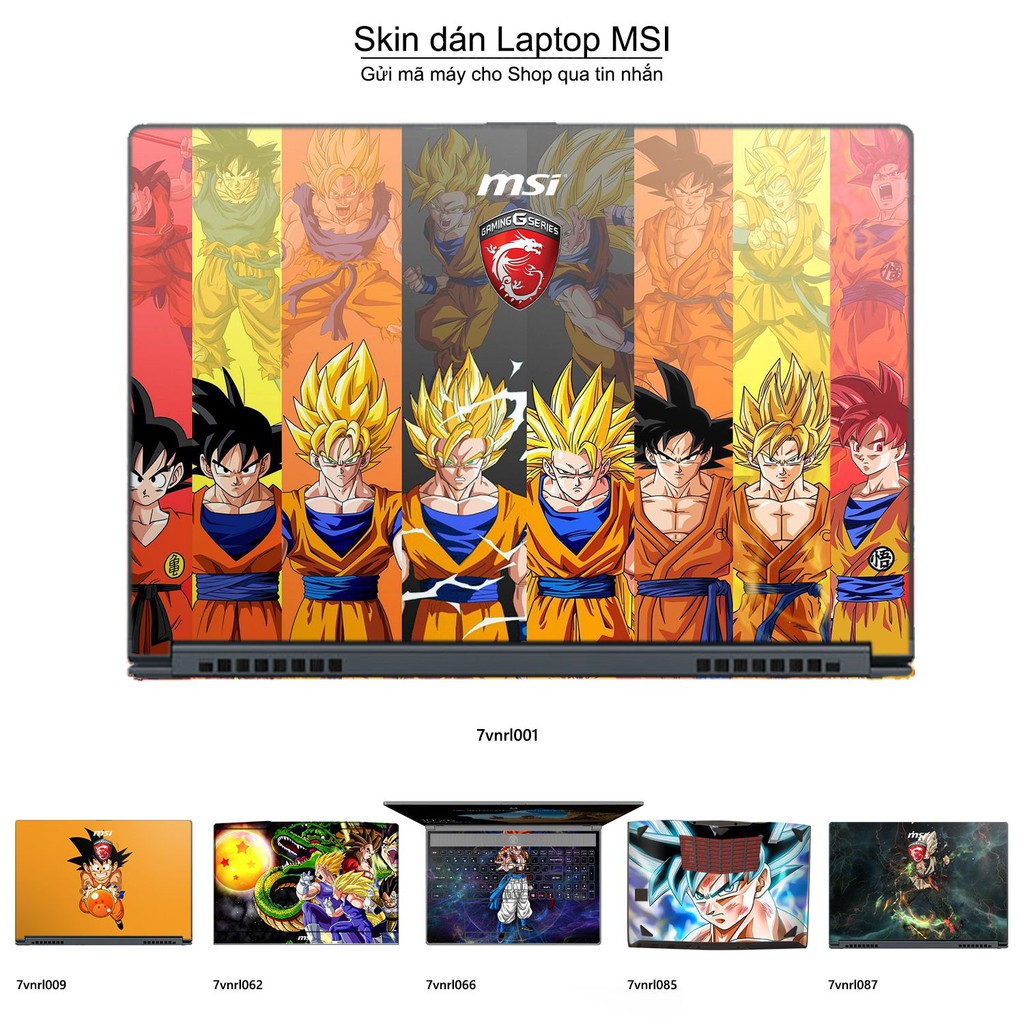 Skin dán Laptop MSI in hình Dragon Ball (inbox mã máy cho Shop)