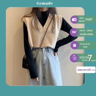 Áo len nữ gile cổ tim siêu xinh chất len mịn đẹp hàng quảng châu MSP428