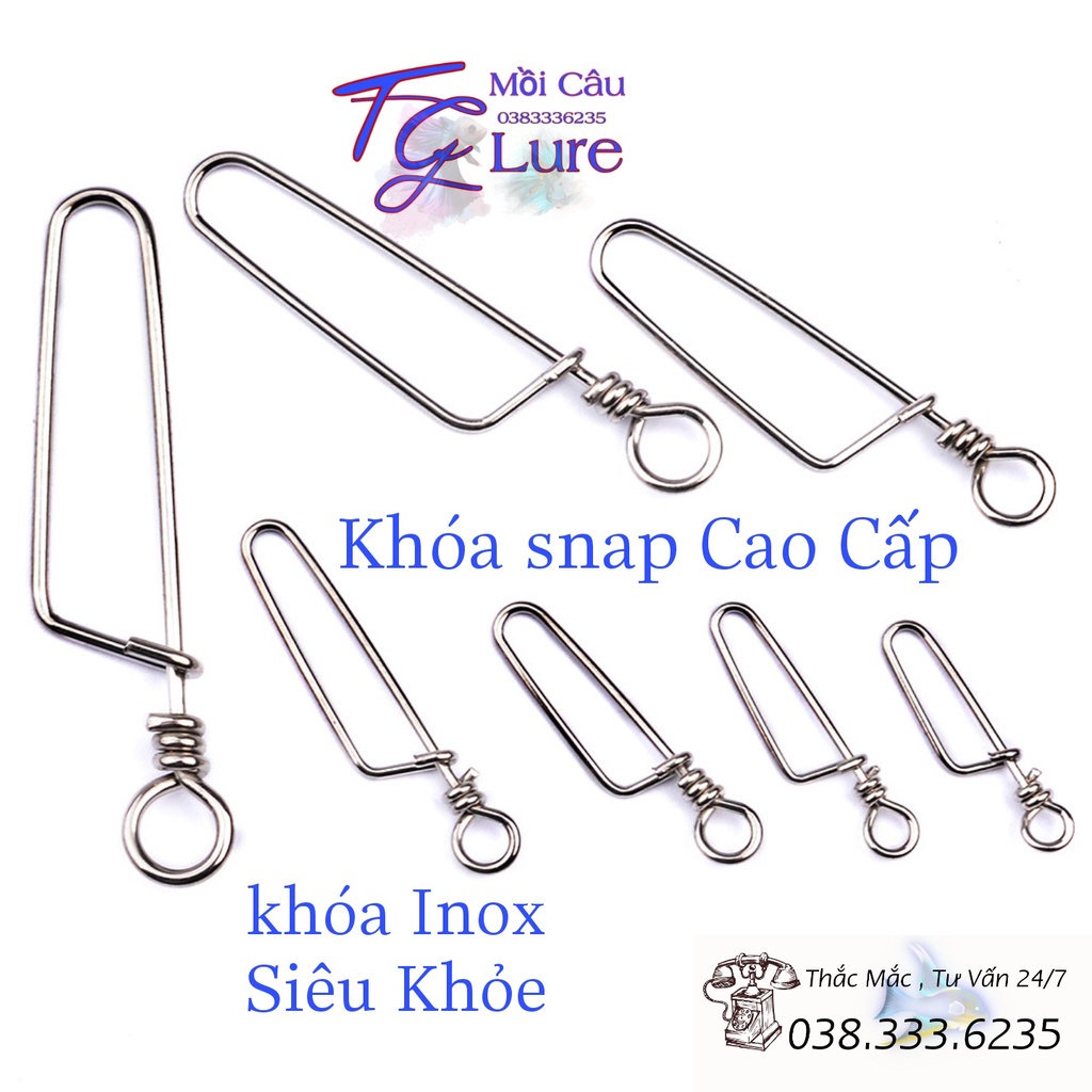 Combo 10 Khóa Snap Cao Cấp Câu Lure - Khóa Snap Siêu Bền Bằng Thép Không Gỉ