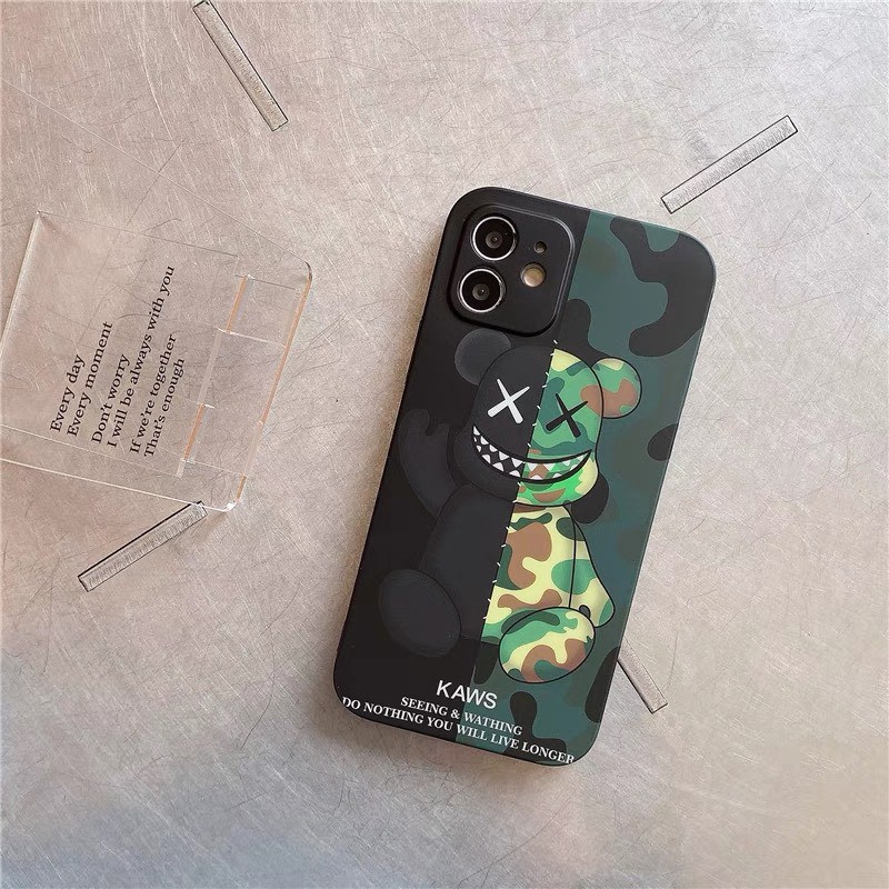 Ốp Lưng Iphone Cạnh Vuông Silicon Dẻo Bảo Vệ Camera In Hình Kaws 6plus/6splus/7plus/8plus/x/xs/11/12/13/promax/plus
