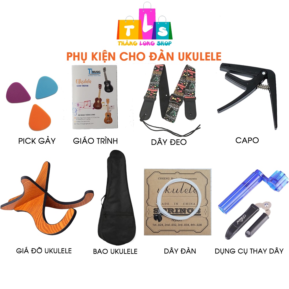 Phụ Kiện Cho Đàn Ukulele (GT, Dây Đàn, Dụng Cụ Thay Dây, Bao Đựng, Capo , Pick Gảy , Dây Đeo, Giá Để Ukulele)