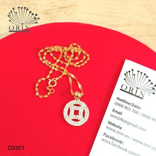 Dây chuyền nữ dạng xoắn mặt đồng hào đính đá cao cấp Orin D3301 đẳng cấp