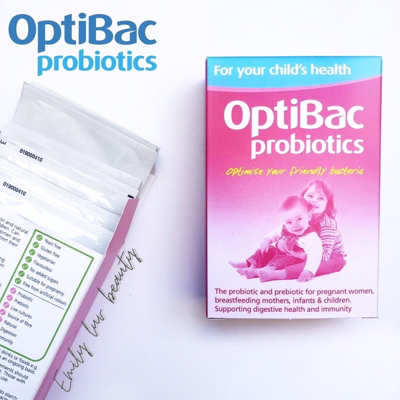 Men vi sinh cho trẻ em Optibac Probiotics hồng UK