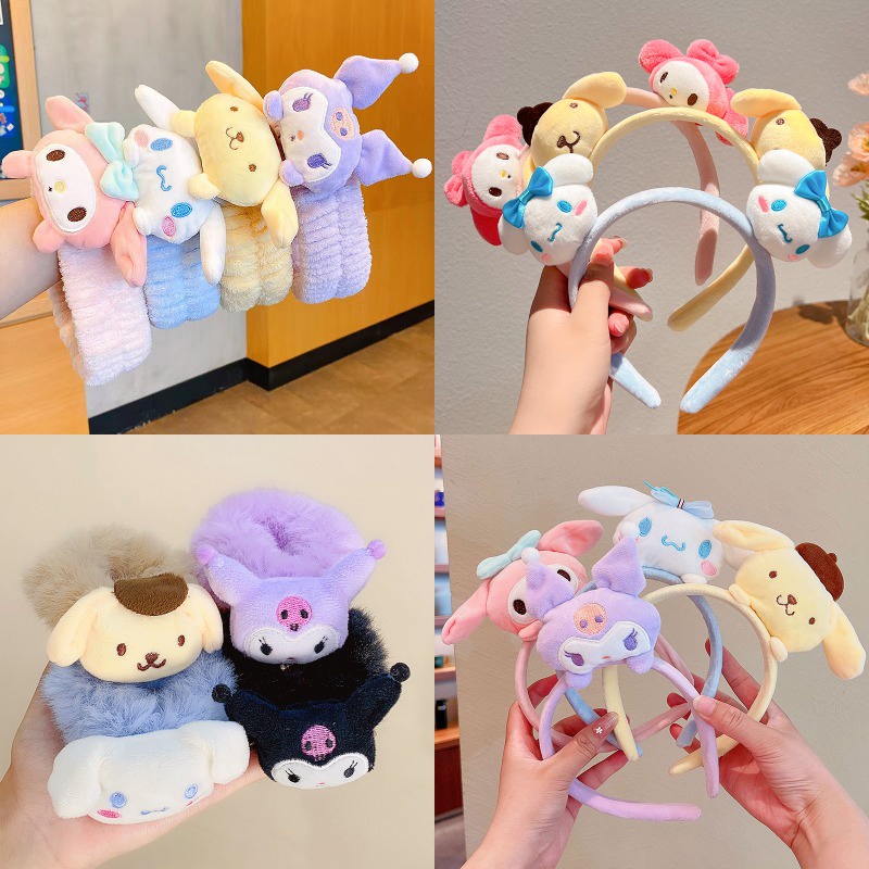 Băng Đô Cài Tóc Sanrio Bằng Vải Bông Phong Cách Hàn Quốc Dễ Thương Thời Trang Cho Nữ