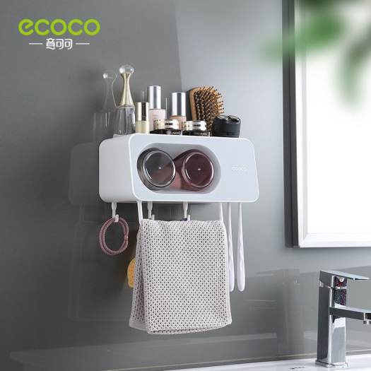 Kệ để bàn chải,kem đánh răng, cốc để đồ nhà tắm Ecoco E2111 mới nhất 2022